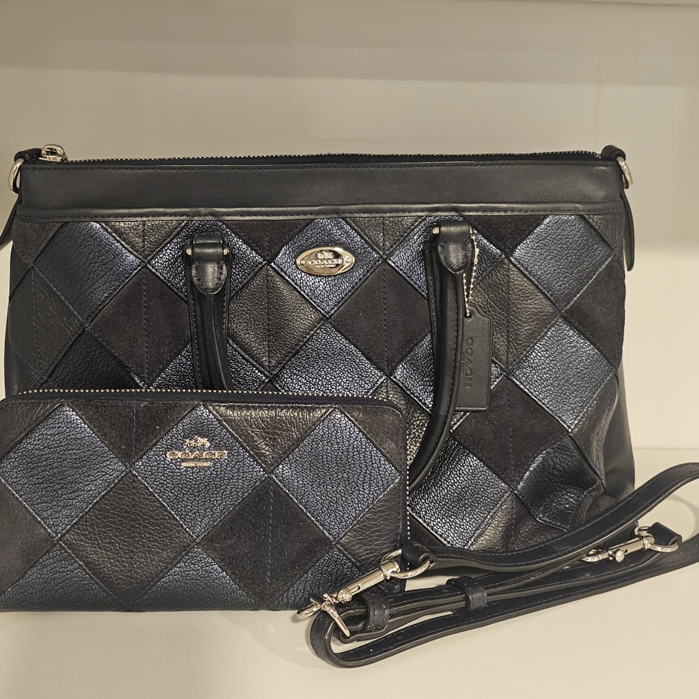 Coach Black and Gray Women's Bag Set